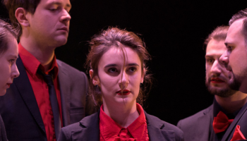 A group of performers in OVERLAP