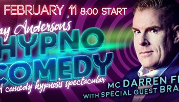 Head shots of three men with the words Ray Anderson's Hypnocomedy Show.