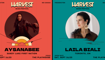 A split image with Aysanabee on the left and Laila Biali on the right.