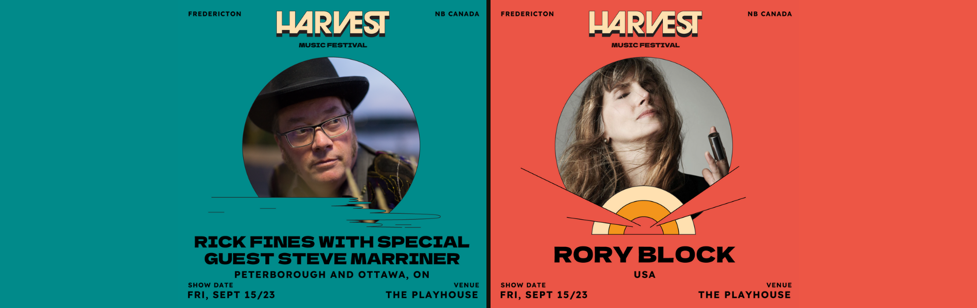 A split image with Rick Fines on the left and Rory Block on the right.