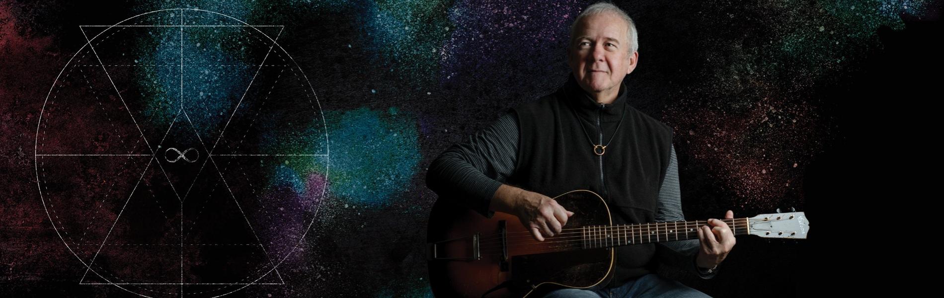 Murray McLauchlan holding a guitar.