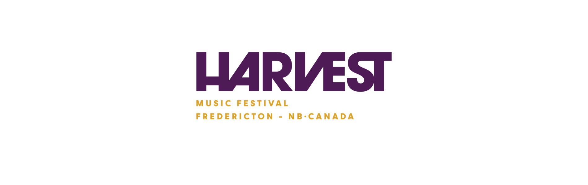 The Harvest Music Festival logo in purple and yellow lettering over a white background.